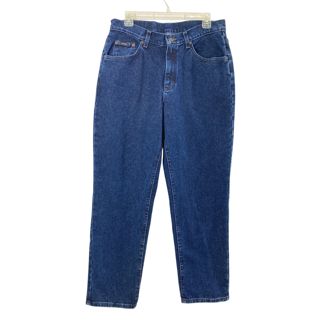 Riders Jeans Women 12P Blue Straight Leg High Rise Vintage Dark Wash Denim